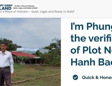 Ảnh chụp trang chủ website My Hanh Land – đất nền Long An dành cho nhà đầu tư nước ngoài
